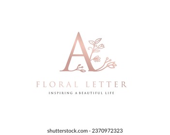 Kollektion botanischer Minimalistischer, Initial-, Letter Feminine Logos mit organischen Pflanzenelementen