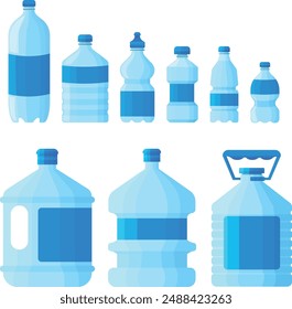 Colección de botellas y galones