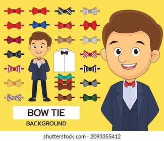 Collection of bow tie concept background. Flat icons.