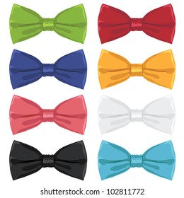 collection of bow ties, isolated on white