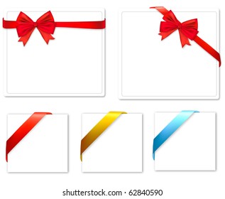 Collection of bows and ribbons. Vector.