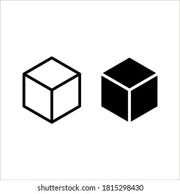 Colección de ilustración vectorial de icono de caja. color editable en fondo blanco