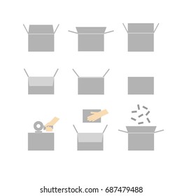 Collection of boxes for dispatch, delivery