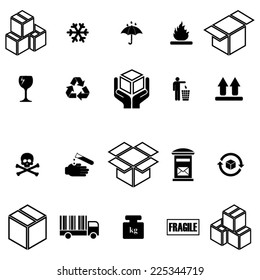 Collection of  boxes and packaging  icons
