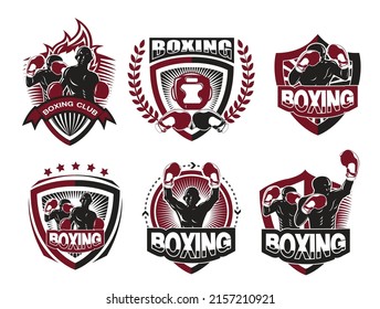Collection of boxing logo set