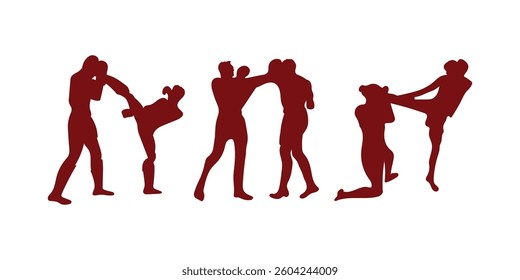 Collection of Boxing Silhouette. Boxing Silhouette Collection – Fighter, Boxer, and Sports Action Vectors