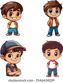 Collection BOY CARTOON  VECTOR Handsome boy 