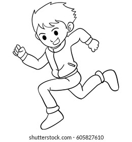 Collection of boy running character