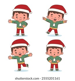 A collection of boys' characters dressed in Christmas clothing