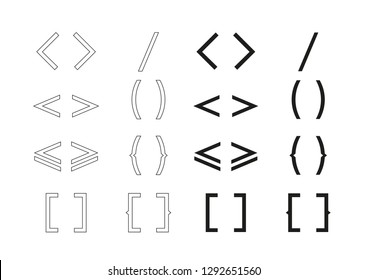 Collection of brackets and mathematic symbols set