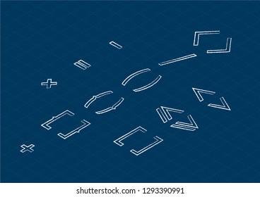 Collection of brackets and mathematic symbols set