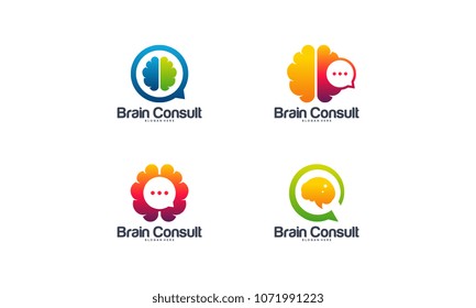 Collection of Brain Consult logo designs concept vector, Brain logo icon