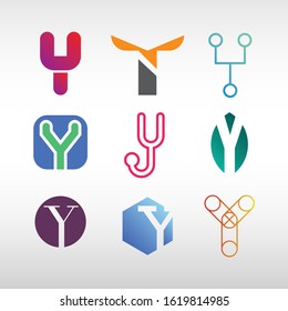 Collection of branding logotype "Y"