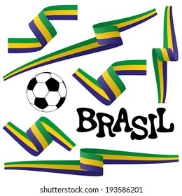 collection of Brazil icons and marketing accessories