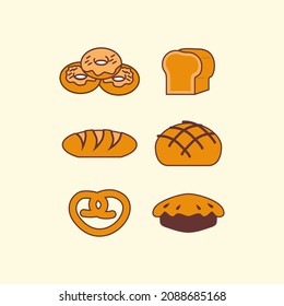 Kollektion von Brotsorten mit mehreren beliebten Brotarten