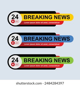 Collection of breaking news banner designed-lower third template