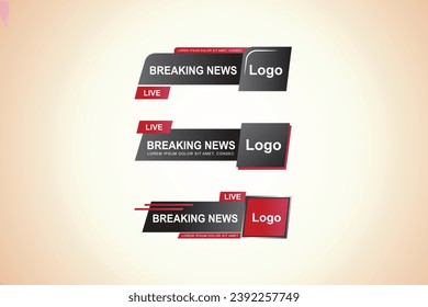 Colección de noticias de última hora de la plantilla de vector de tercer conjunto inferior