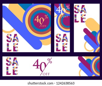 Collection of breathtaking mobile banners for shopping