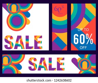 Collection of breathtaking mobile banners for shopping