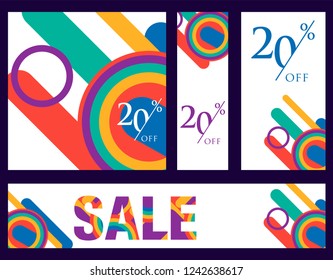 Collection of breathtaking mobile banners for shopping