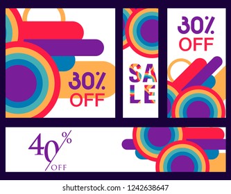 Collection of breathtaking mobile banners for shopping