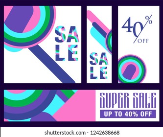 Collection of breathtaking mobile banners for shopping