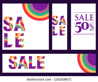 Collection of breathtaking mobile banners for shopping