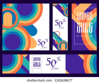 Collection of breathtaking mobile banners for shopping