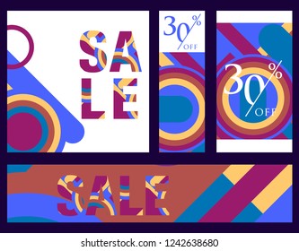 Collection of breathtaking mobile banners for shopping