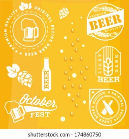Collection of Brewery Design Elements. Vector Illustrations