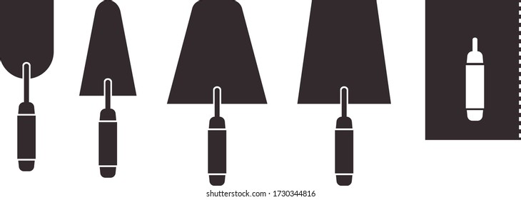 Colección de herramientas de capa de ladrillo / trowls de albañil