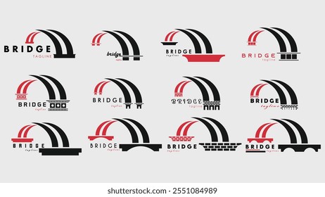 collection of bridge logo vector illustration design