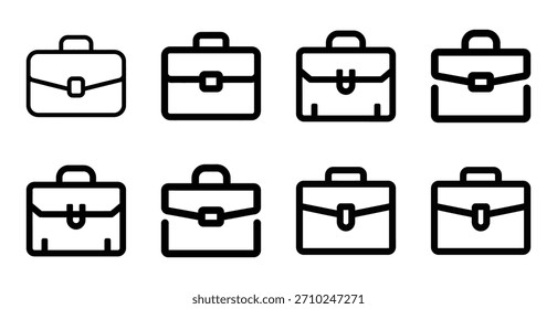 Collection of Briefcase Line Icons