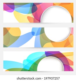 Collection of bright abstract design cards. Vector illustration