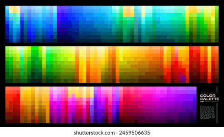 Collection of bright color palette design