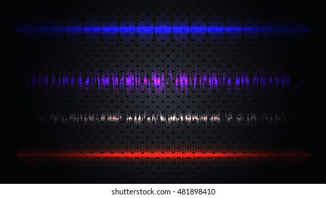 Collection of bright colored light effects on black background. Template glowing elements, flash, glitter, sparkle. Design material blurry textures and banners. Vector illustration.