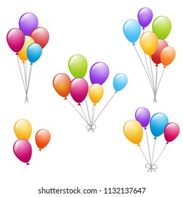 collection of the bright flying balloons
