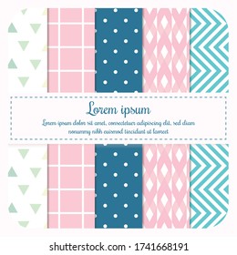 collection of a bright pastel geometric patterns. - abstract background design. - vector illustration.