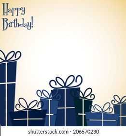 Collection of bright retro presents card in vector format.