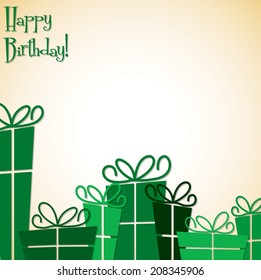 Collection of bright retro presents card in vector format.