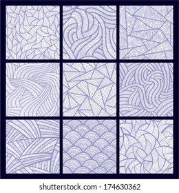 Collection of bright seamless patterns.