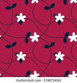 Collection of bright seamless vector patterns. Floral ornament. For cards, backgrounds, sites, scrapbooking clothes, bedding, pillowcases and tablecloths. Flowers and leaves of an orange tree. EPS 10
