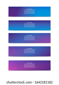 A collection of bright simple banners for websites in trend colors. Vector illustration