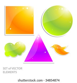 Colección de elementos web brillantes y de colores vivos.