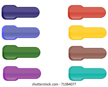 Collection of brightly colored, glossy web  elements