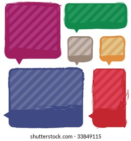 collection of brightly colored grunge web boxes isolated on white, with copy space