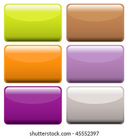 Collection of brightly colored web buttons with room to add text or icons