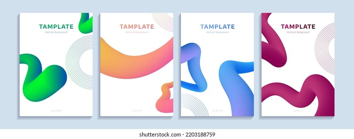 A Collection Of Brochure Templates, Book Covers, Posters. Bland Gradation Color Design, A4 Paper Size. Colorful Abstract Design