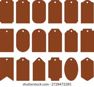 Colección de etiquetas de regalo en blanco marrón
