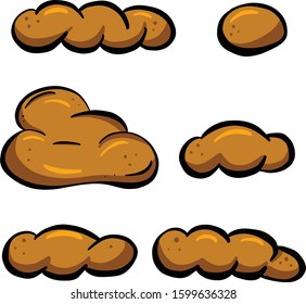 Collection Brown Cartoon Poo Poop Faeces Stock Vector (Royalty Free ...